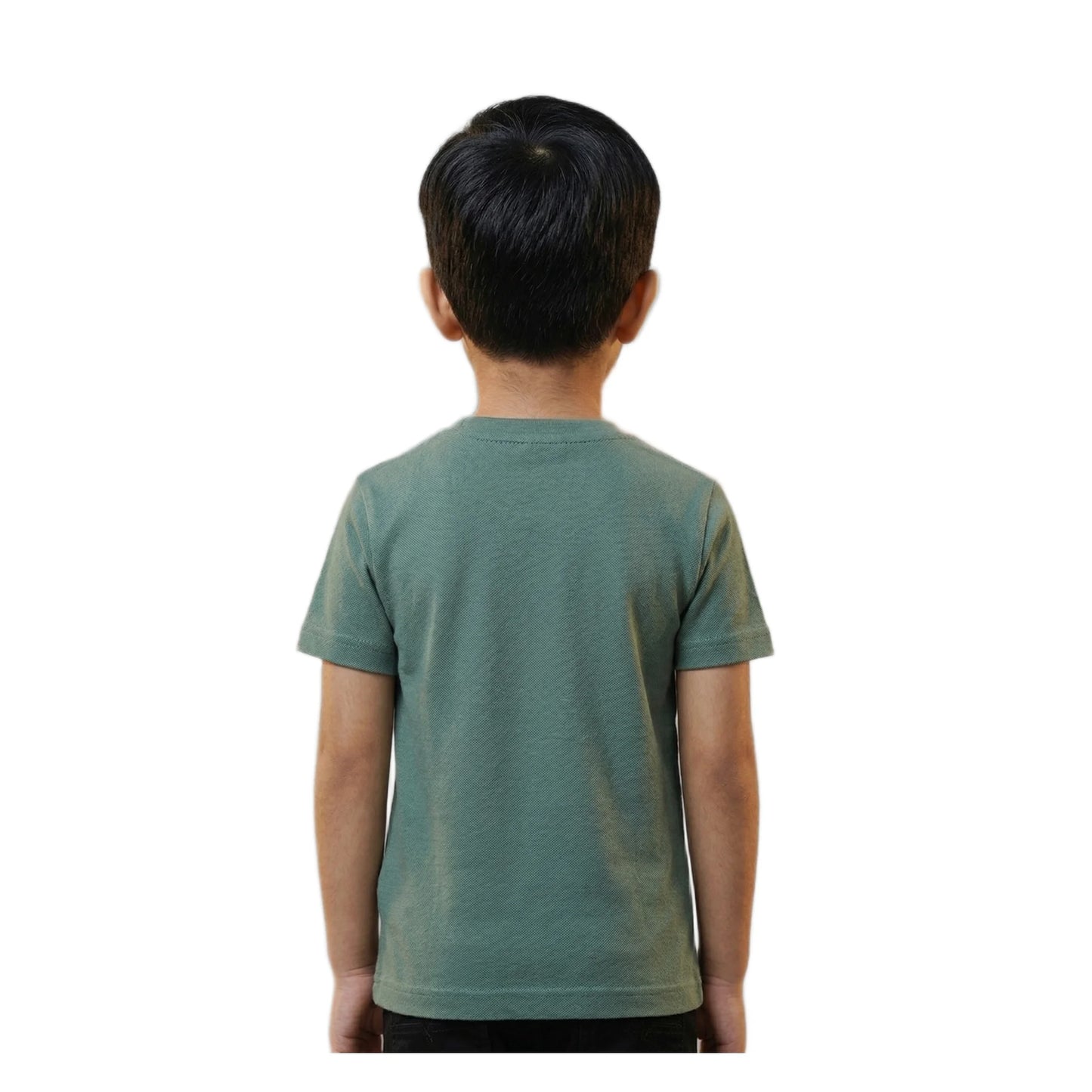 Boys Pine Green Lacoste 33 Striped Graphic T-Shirt | Soft Textured Cotton Crew Neck