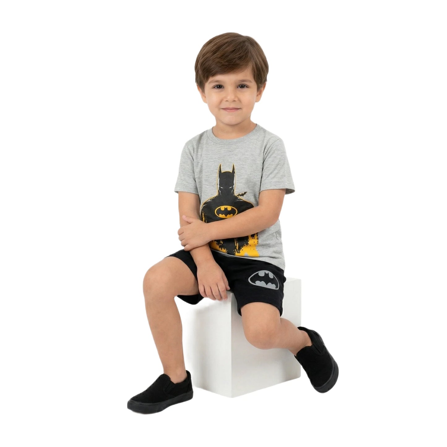 Batman Graphic Tee & Contrast Shorts 2-Piece Set