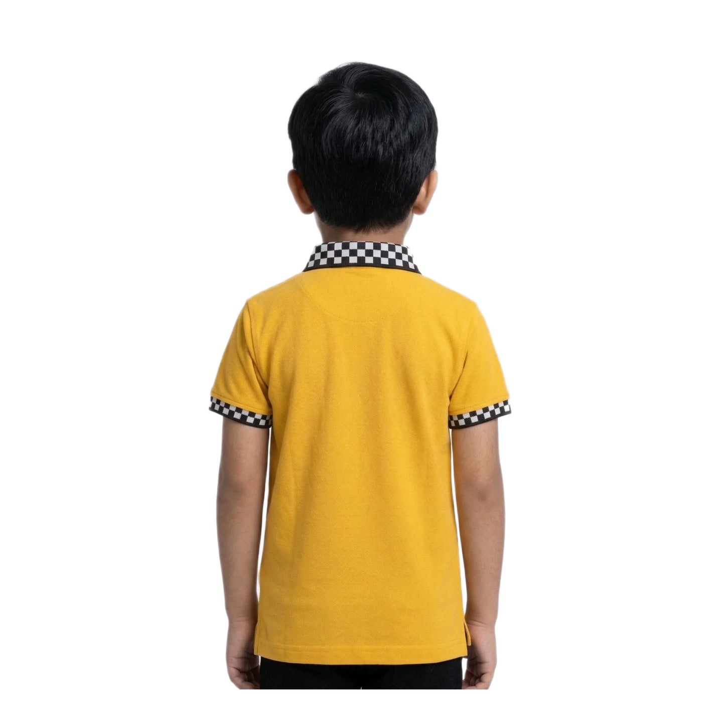 Boys Harvest Gold Football Graphic Polo Shirt | Soft Cotton Half Sleeve All-Over Print Sports Polo for Kids