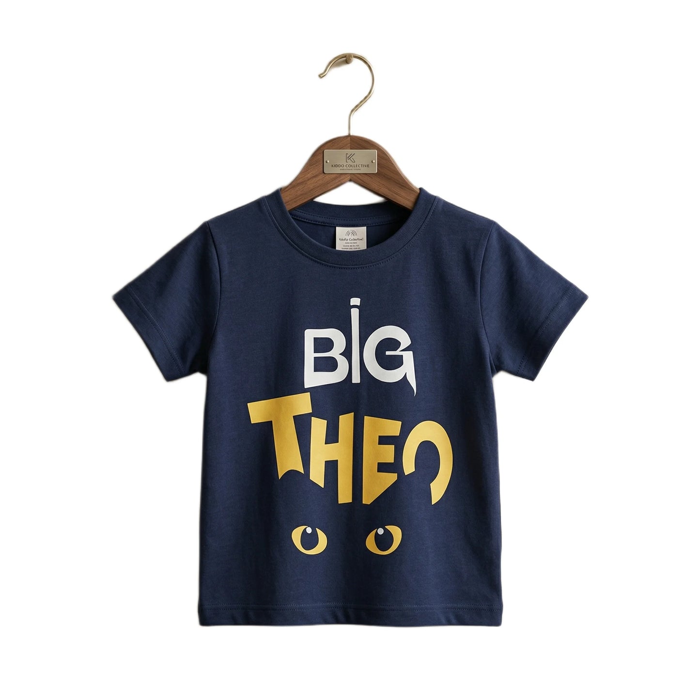 Boys Navy Blue Big Theo Cat Character Graphic T-Shirt | Soft Cotton Crew Neck Fun Tee for Kids