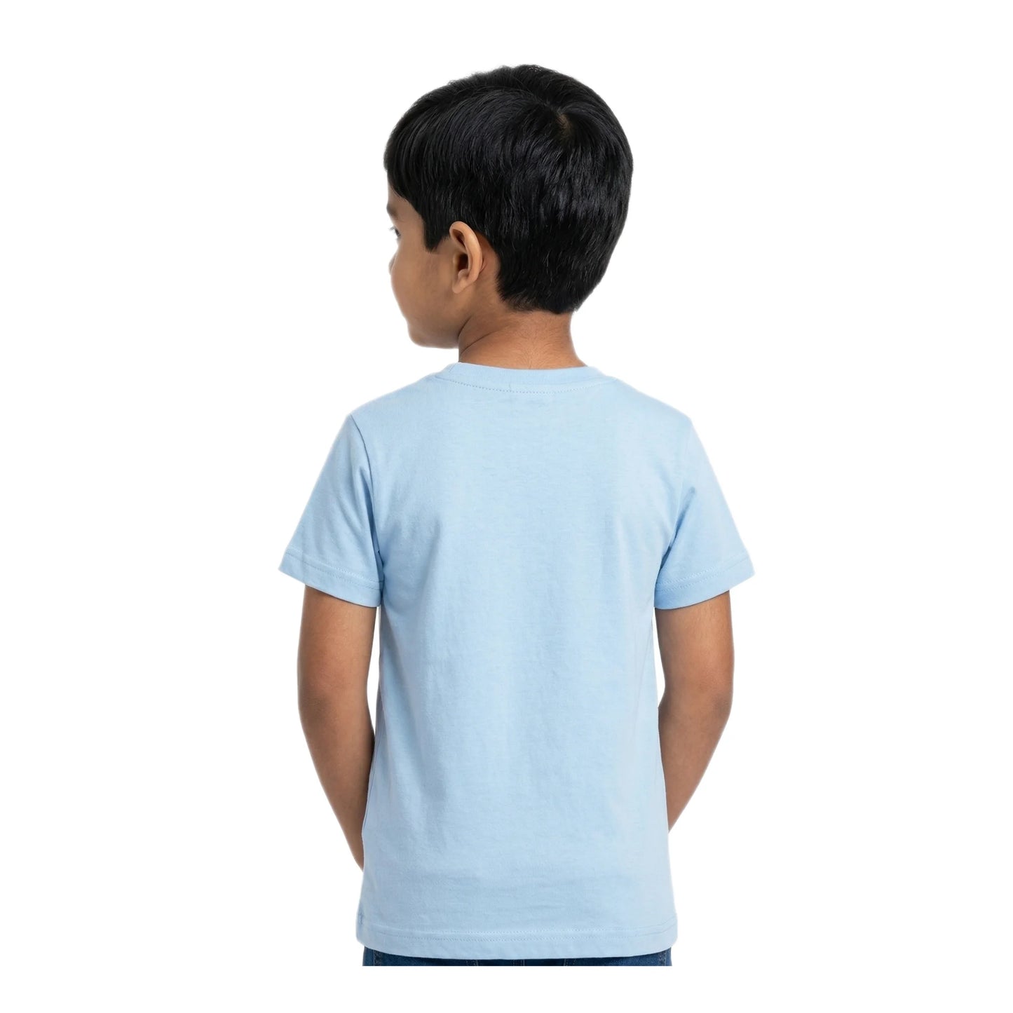 Boys Sky Blue Tropical Sunset Sailboat Scenic Graphic T-Shirt | Soft Cotton Crew Neck