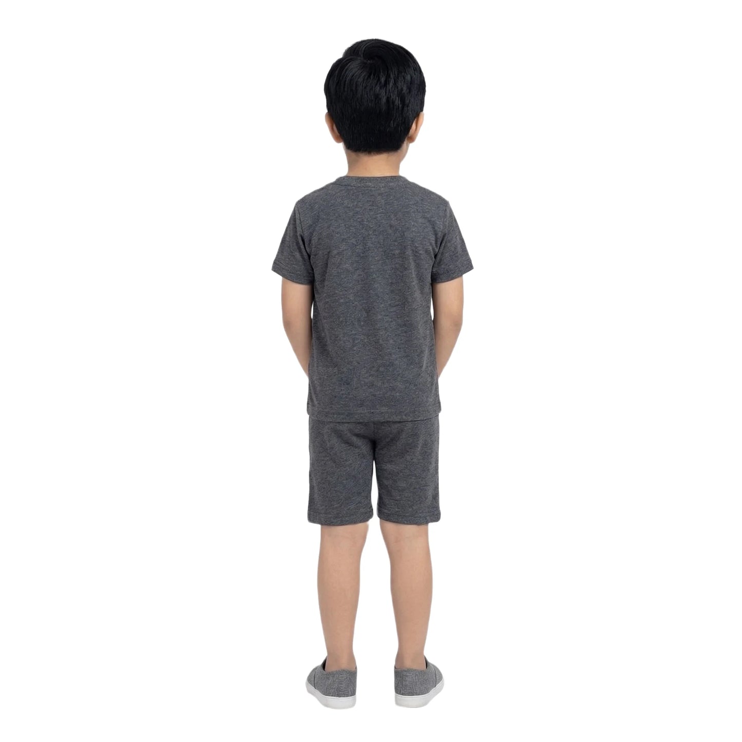 Oh Happy Day Graphic Tee & Shorts Set in Charcoal Marl