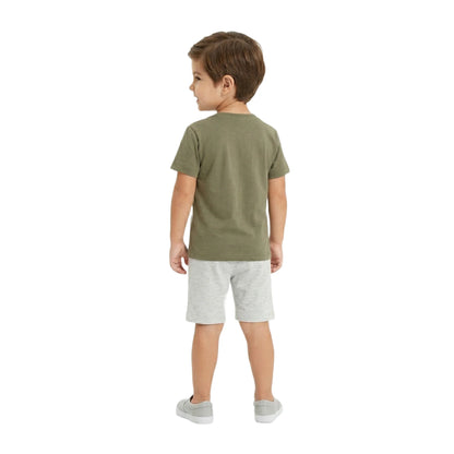 Sunset Tropical Graphic Tee & Marl Shorts 2-Piece Set for Toddlers & Kids